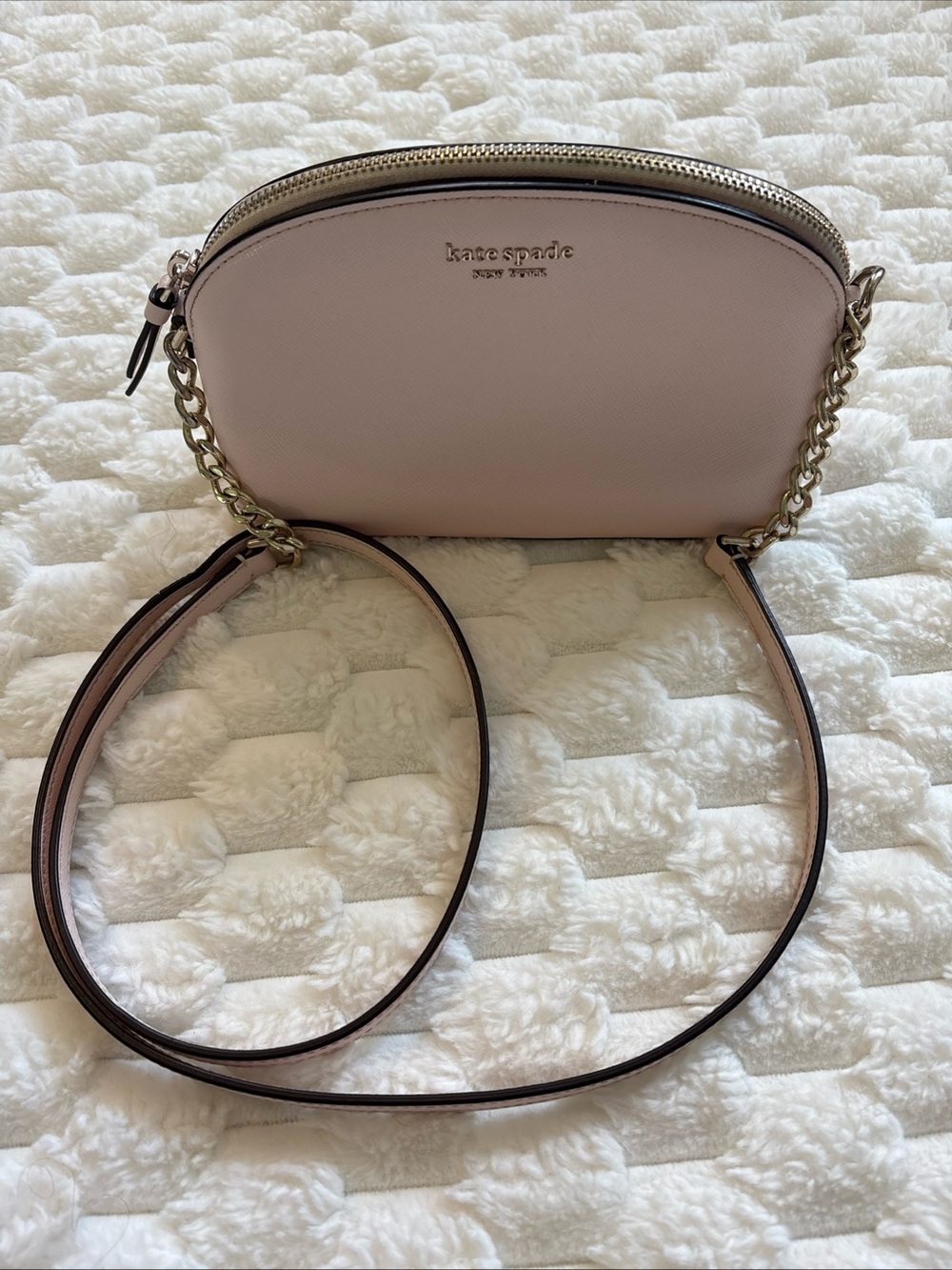 Kate Spade Dome Crossbody Bag Messenger Light Pink Leather Purse Designer